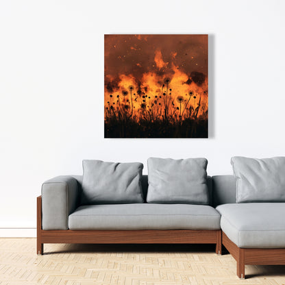 Ablaze - Black Canvas Home Decor for Modern Elegance