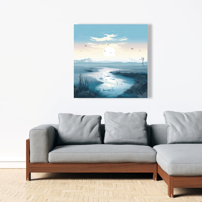The Marsh - Blue Canvas Art for Stylish Home Decor