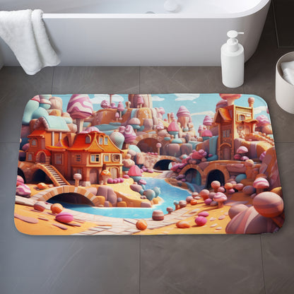 Sweet Kingdom Orange Bath Mat for Stylish Home Decor
