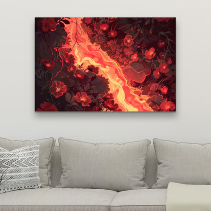 Seering Flowerbed - Black Canvas Decor Art | Stylish Design