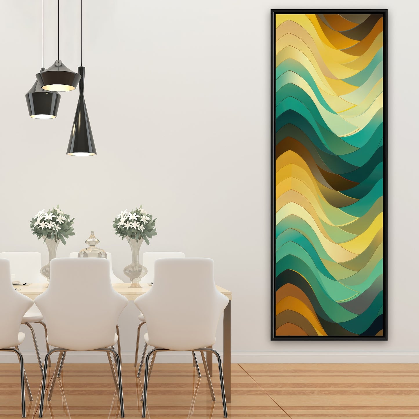 Jagged Luxury - Yellow Framed Canvas for Home Decor
