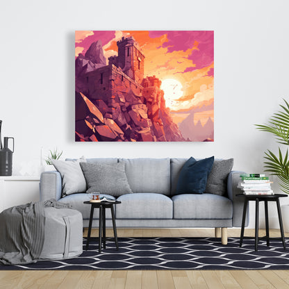 The Setting Rampart - White Canvas | Stylish Art