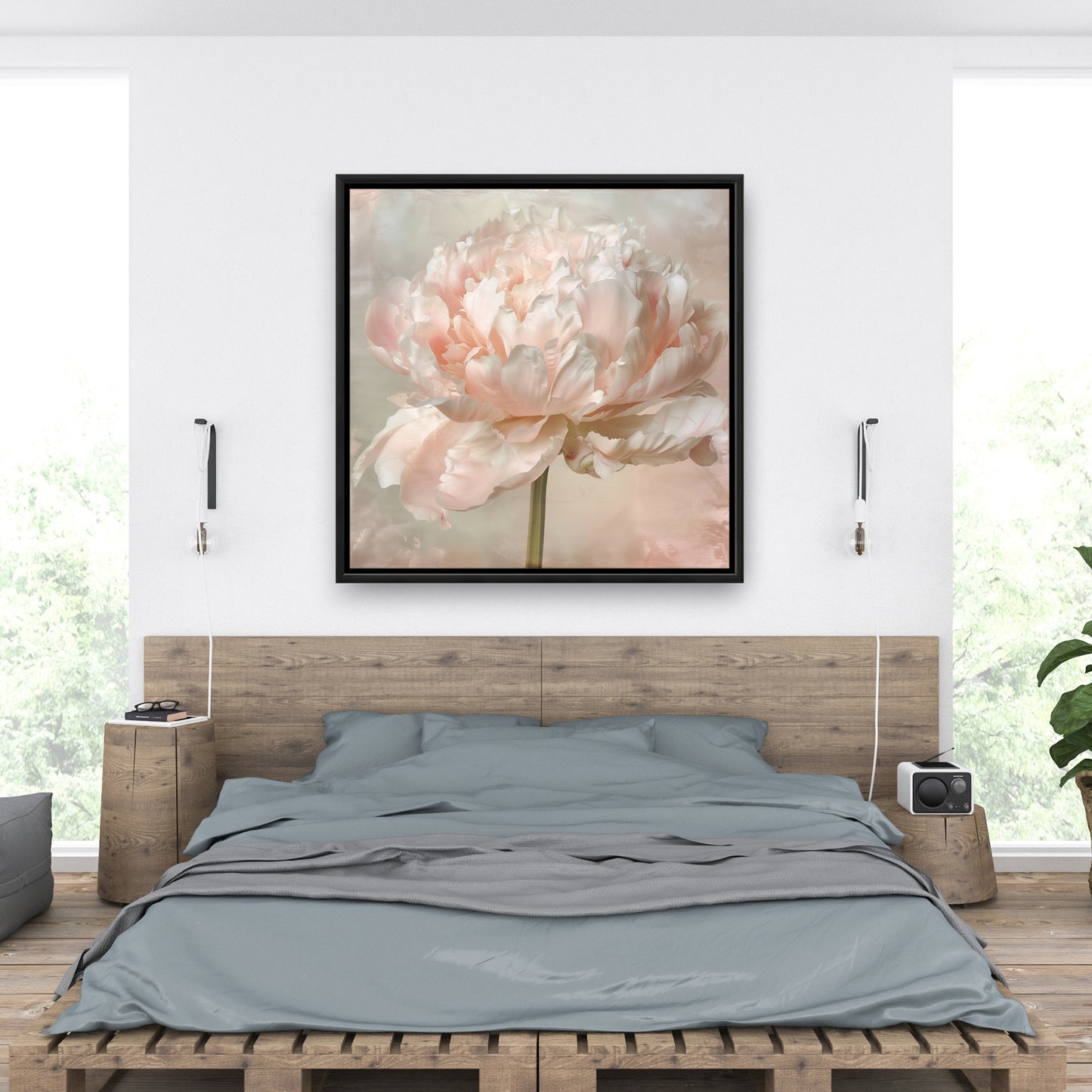 Peony - 24"x24" Framed canvas