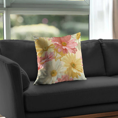 Sunlit Daisy Dream Poly Twill Throw Pillow - Home Decor