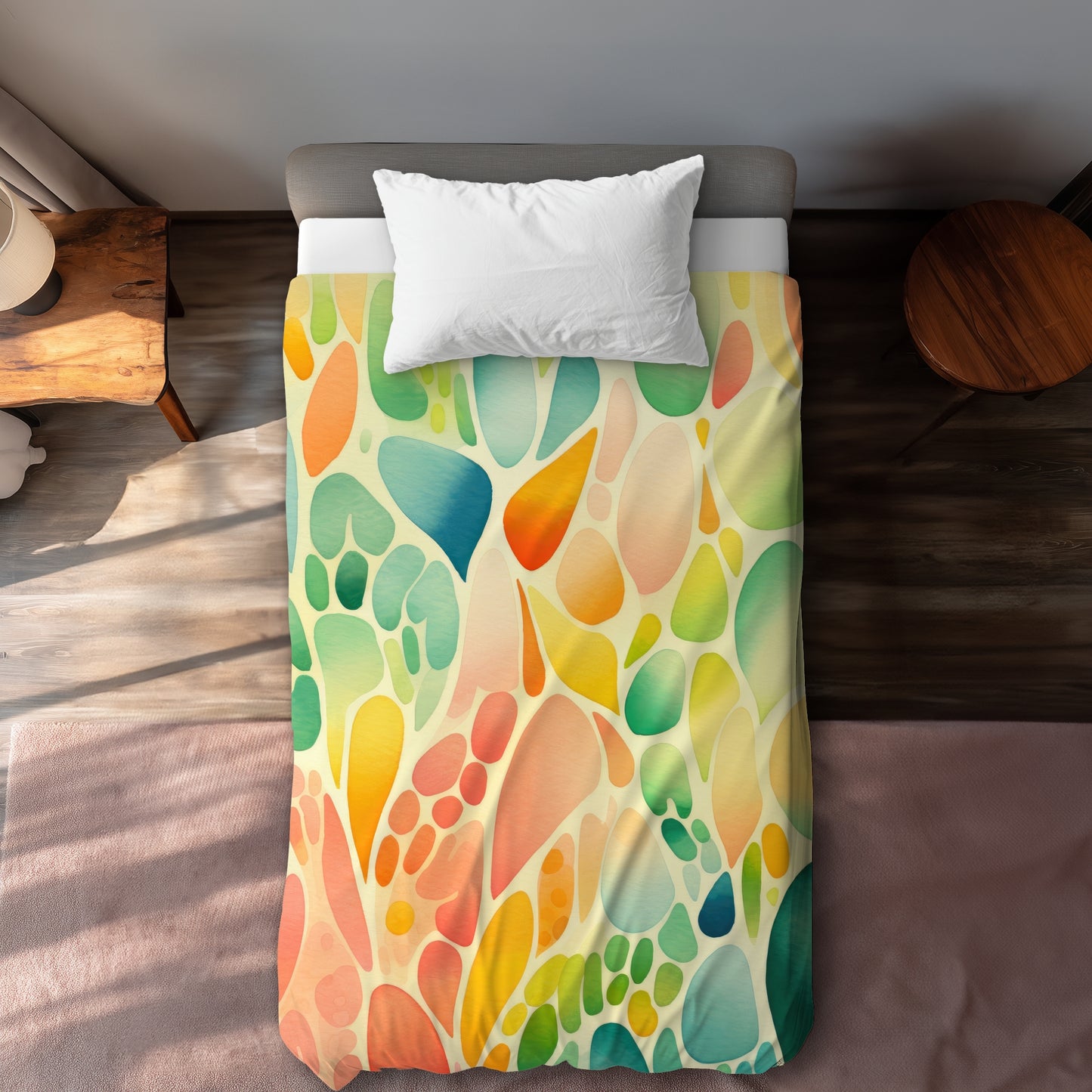 Housse de couette fruits bio | Linge de lit de décoration intérieure naturelle