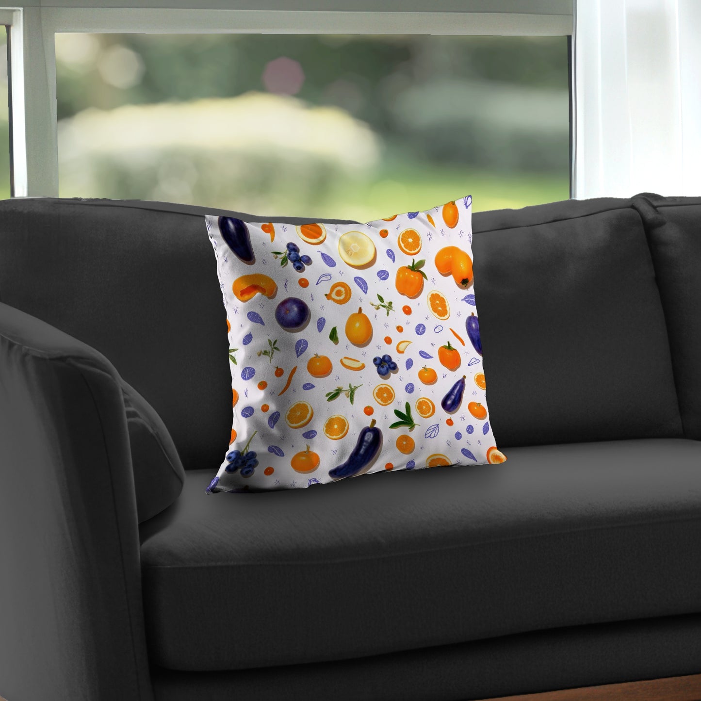 Orange and purple - Throw Pillow