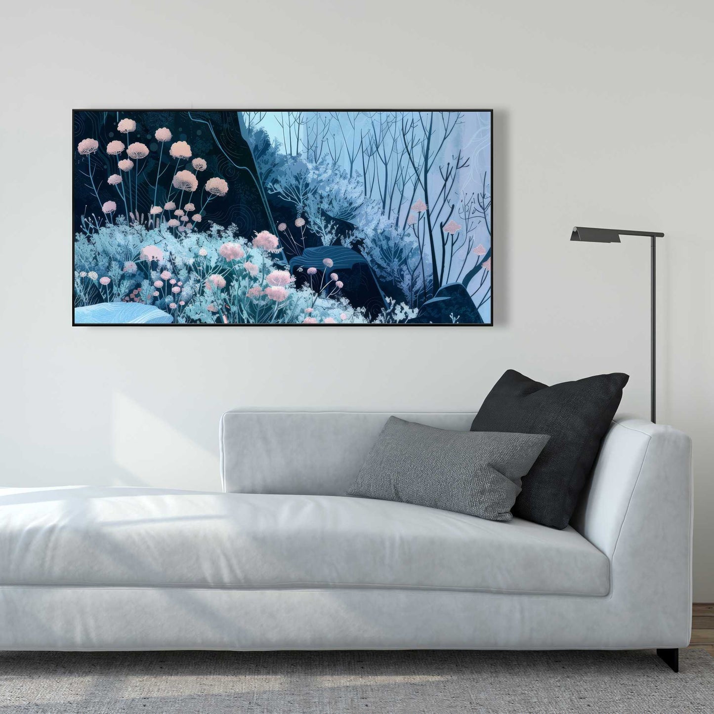 Annual freeze - Beige framed canvas for elegant home decor