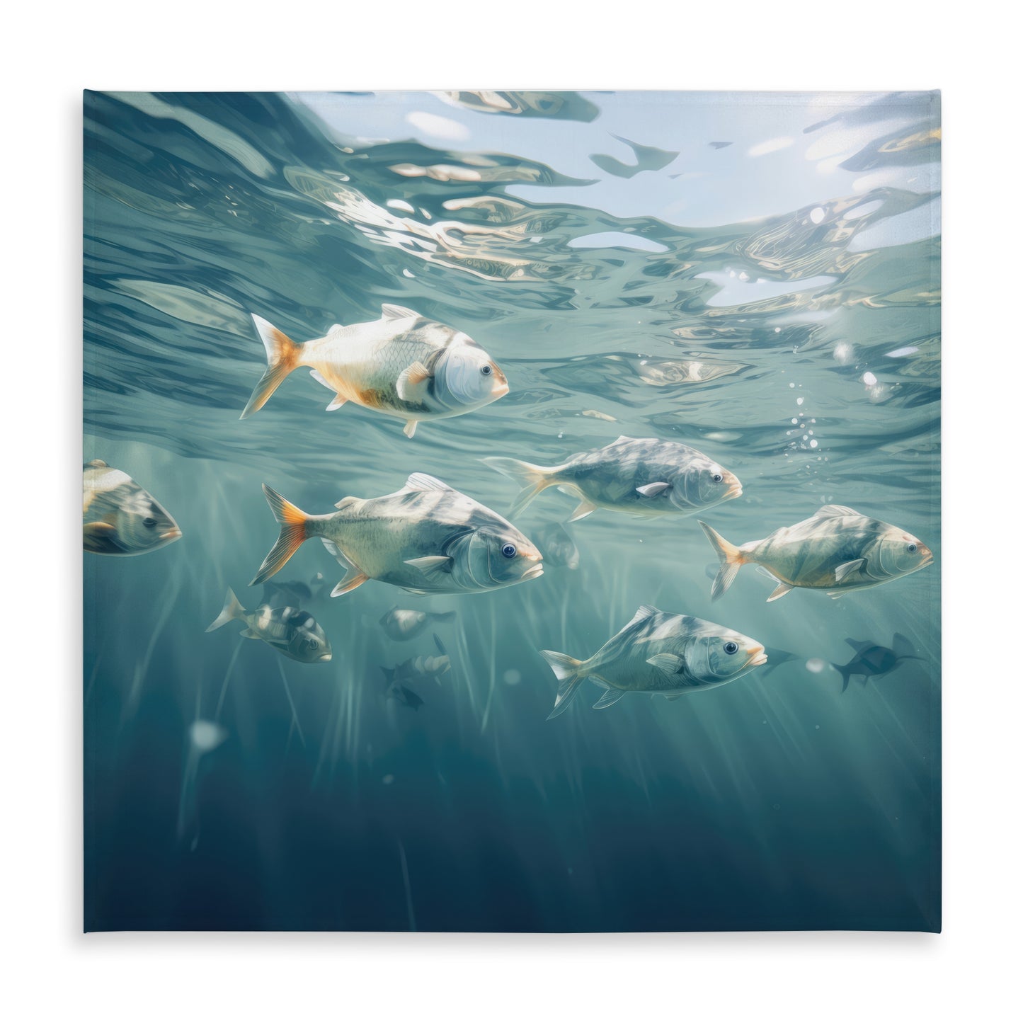 Swimming peacefully Blue Tablecloth | Indoor Outdoor Decor