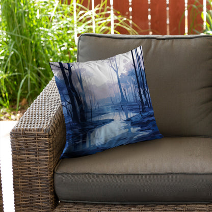 Cold and Muddy Blue Poly Twill Throw Pillow Insert | Home Decor