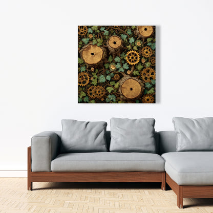 Hiding gears - 24"x24" Canvas