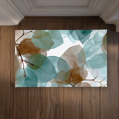 Translucent Leaves Brown Indoor Outdoor Door Mat | Decor