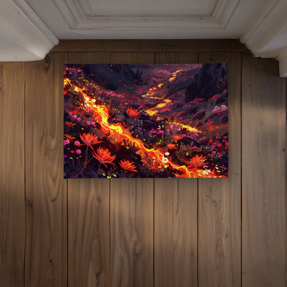 Bloom and Eruption Red Indoor Outdoor Door Mat | Home Decor