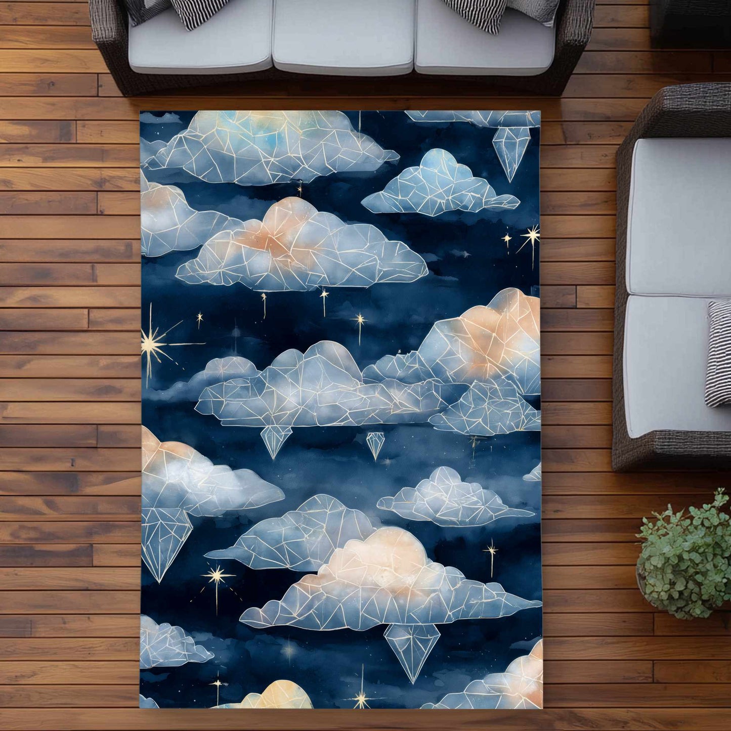 Tapis d'extérieur Nuages de cristal célestes | Décoration chic