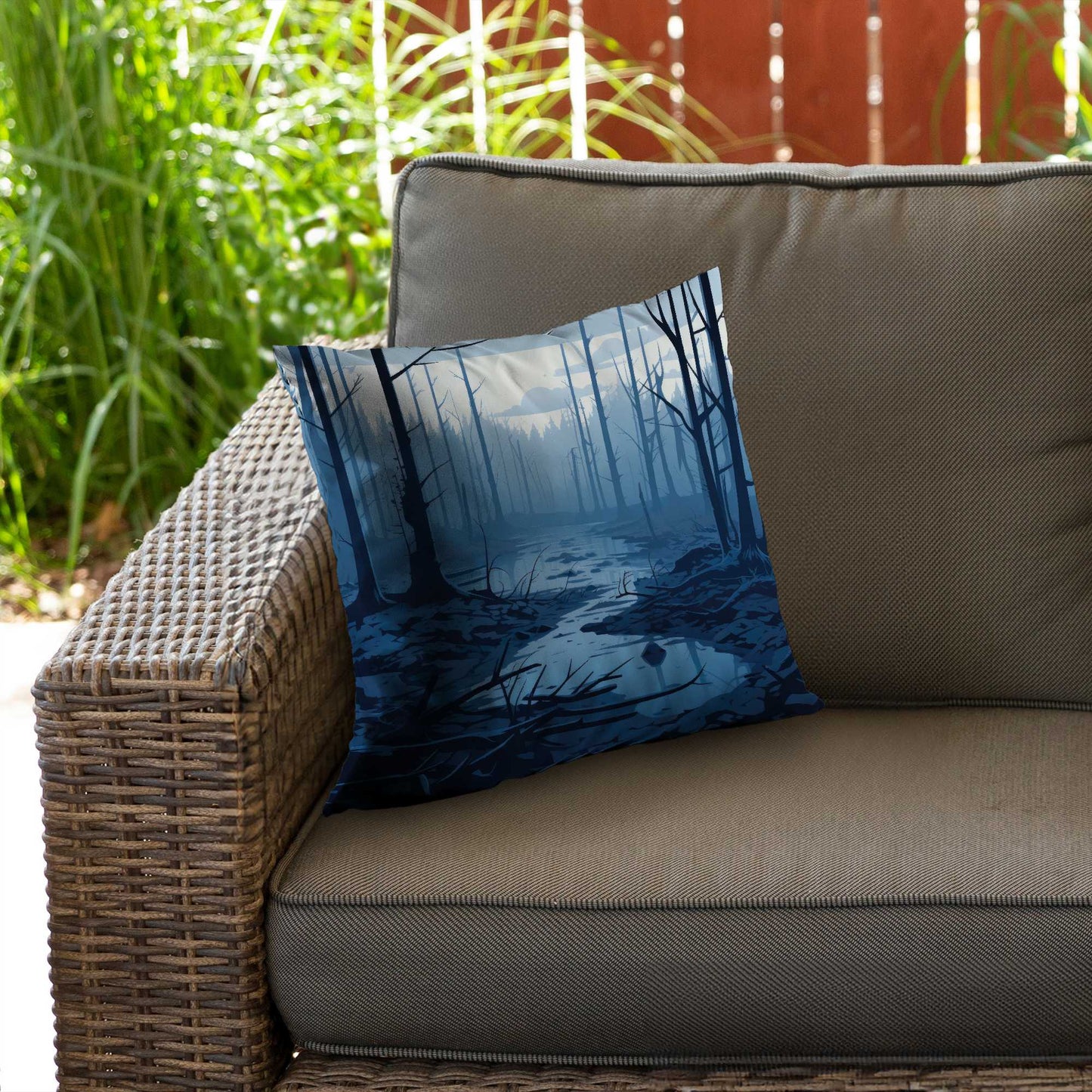 Dead Lands Blue Poly Twill Throw Pillow Insert