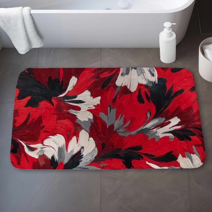 Red Flow Bath Mat | Stylish Home Decor Rug for Bathroom