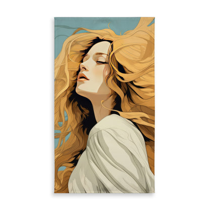 Flowing Hair Blue Indoor Outdoor Tablecloth for Home Decor