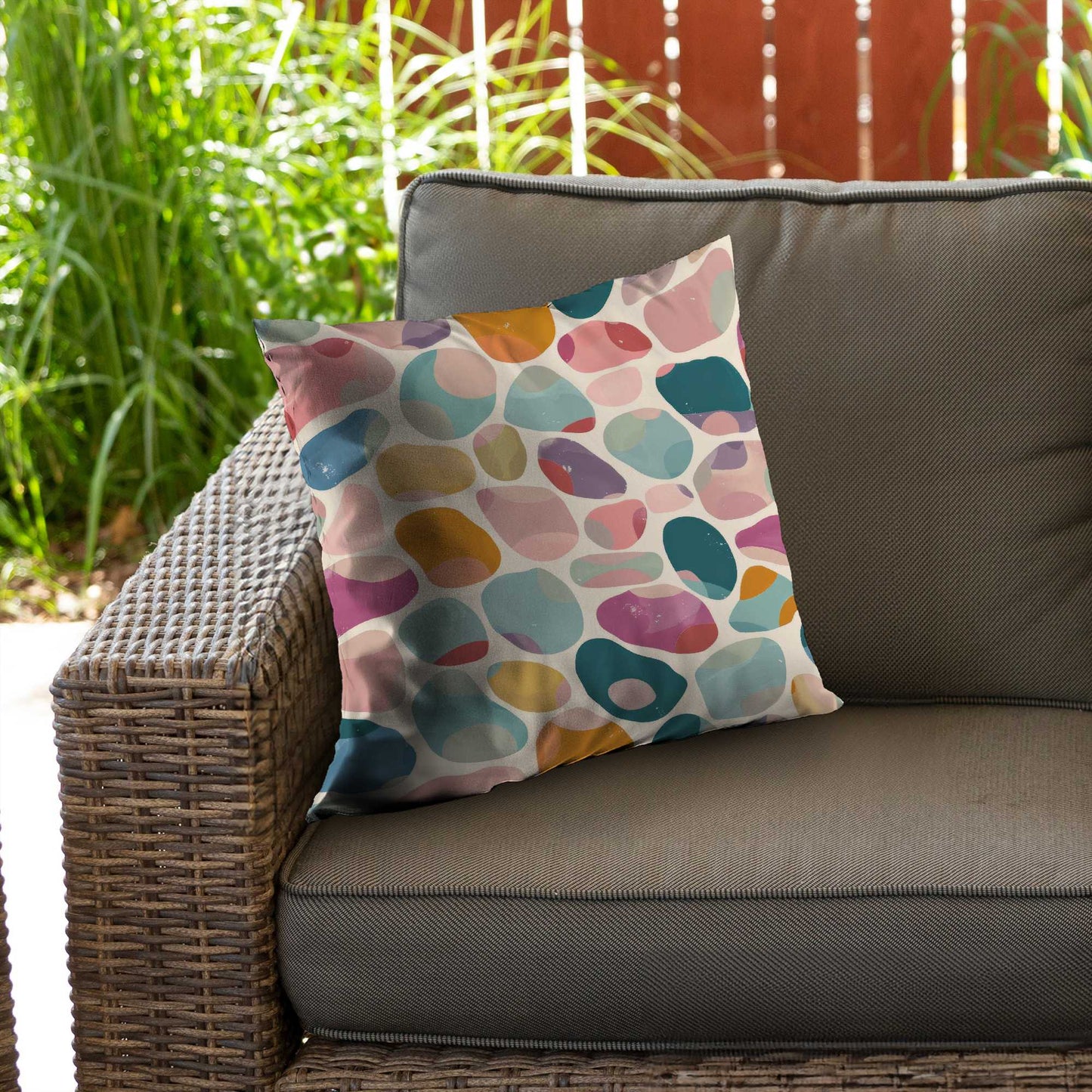 Dots and bops Turquoise Poly Twill Throw Pillow Insert |