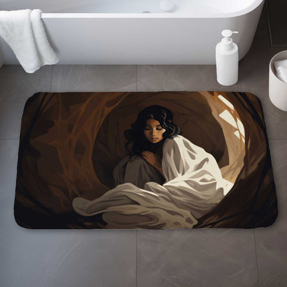 Tapis de bain noir « Étreinte chaleureuse » pour une déco cosy | Doux et élégant