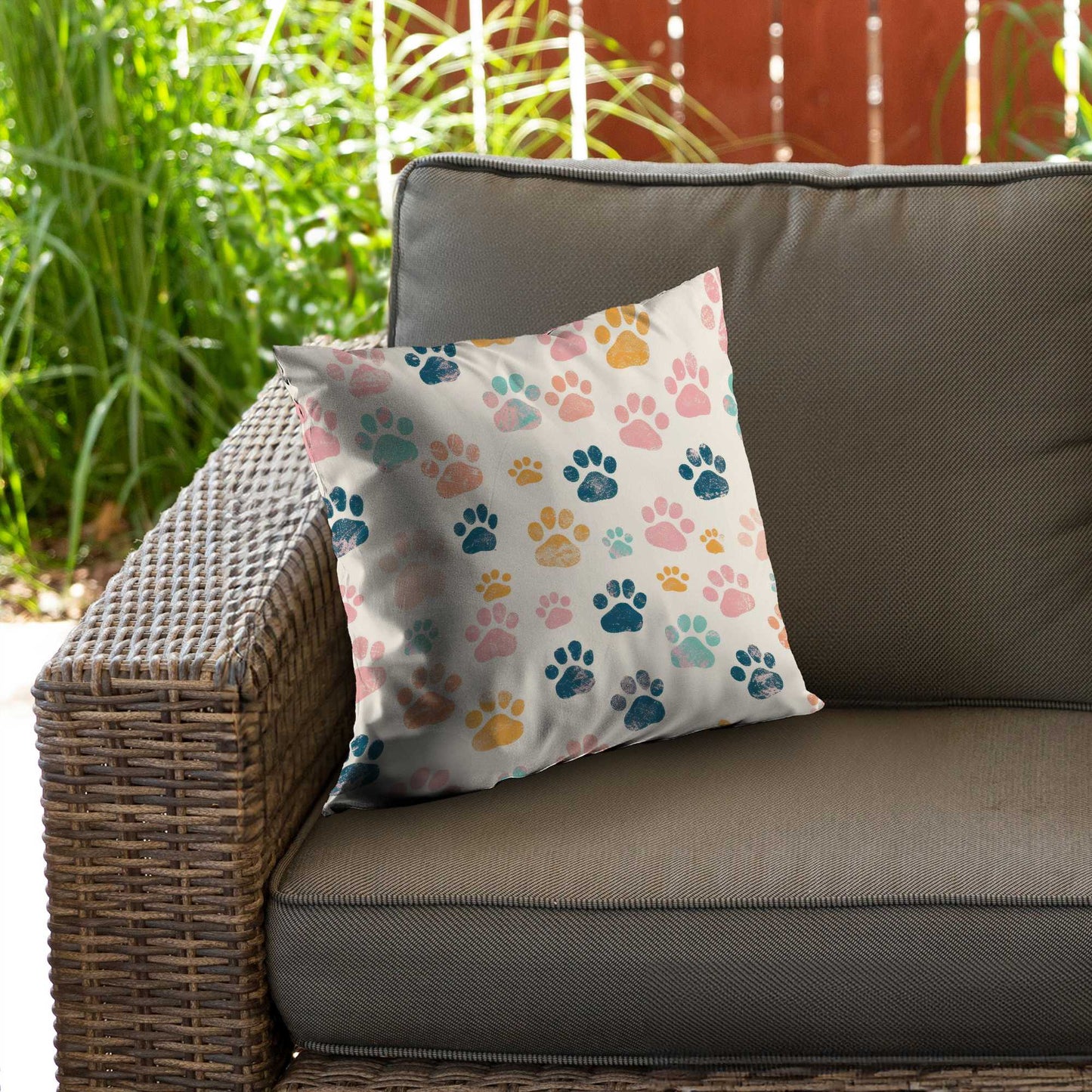 Cute Paws Poly Twill Throw Pillow | Adorable Home Decor