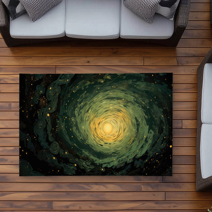 Swirling gases - Green Outdoor Area Rug for Home Decor
