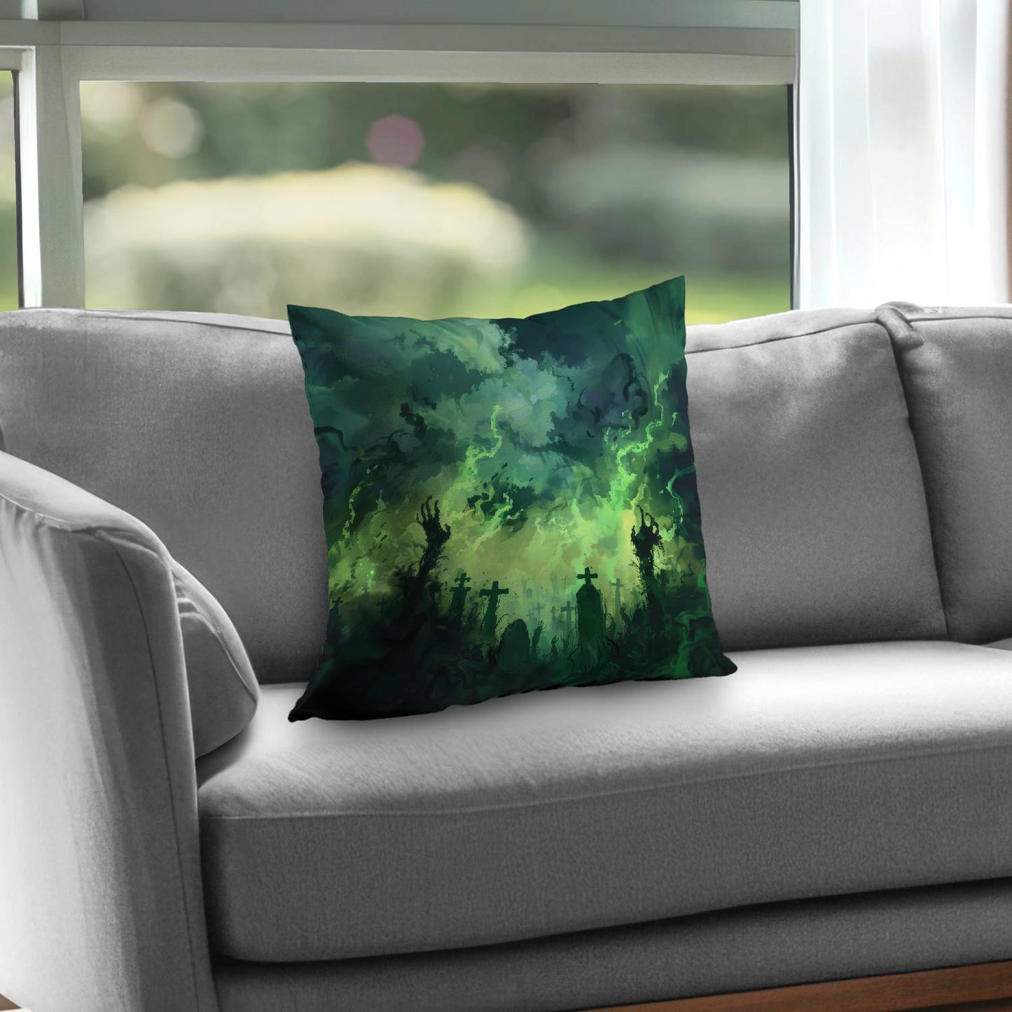 Reaching hell - Throw pillow - Print on demand