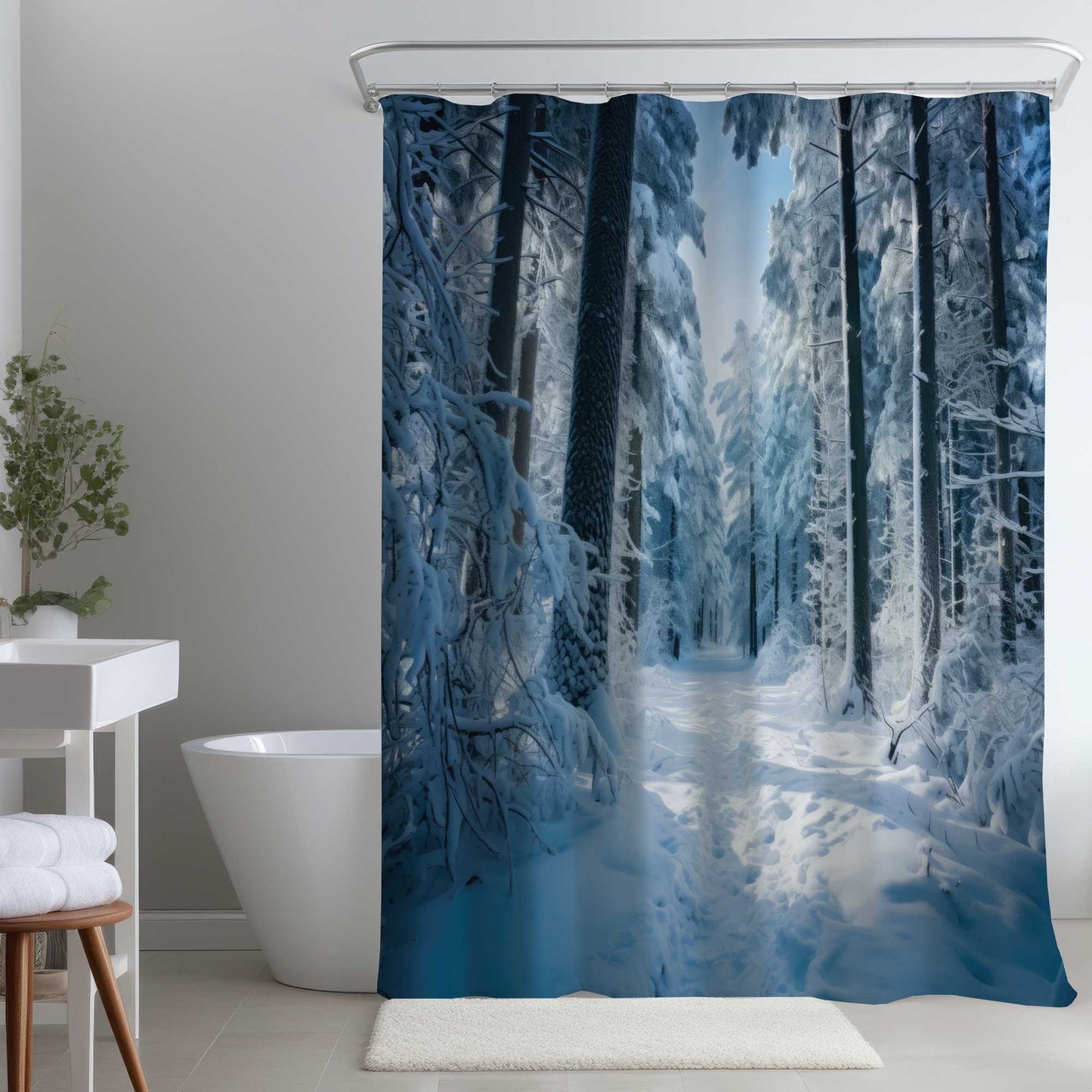 Rideau de douche Cold Forest | Décoration intérieure élégante