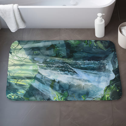 Sleeping fall Blue Bath Mat for Stylish Home Decor | Soft Comfort