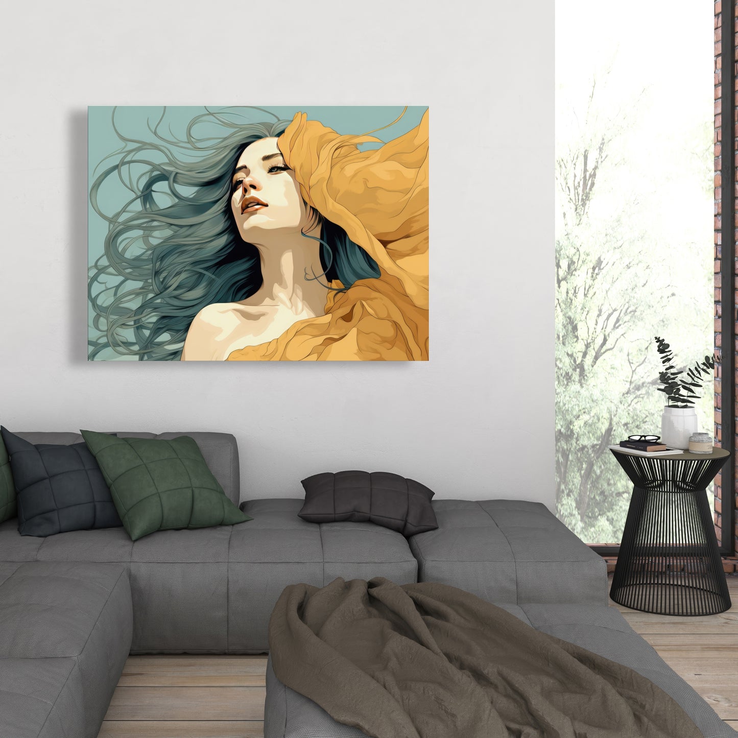 Sensual flow - Beige Canvas Art for Elegant Home Decor