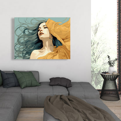 Sensual flow - Beige Canvas Art for Elegant Home Decor