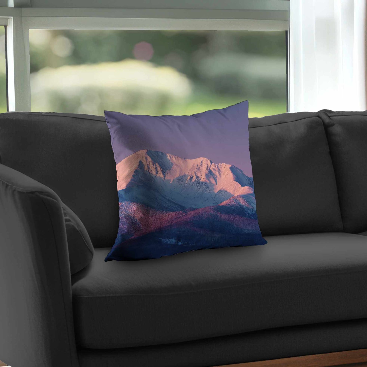 Rising Snow Poly Twill Throw Pillow | Cozy Home Decor Accent