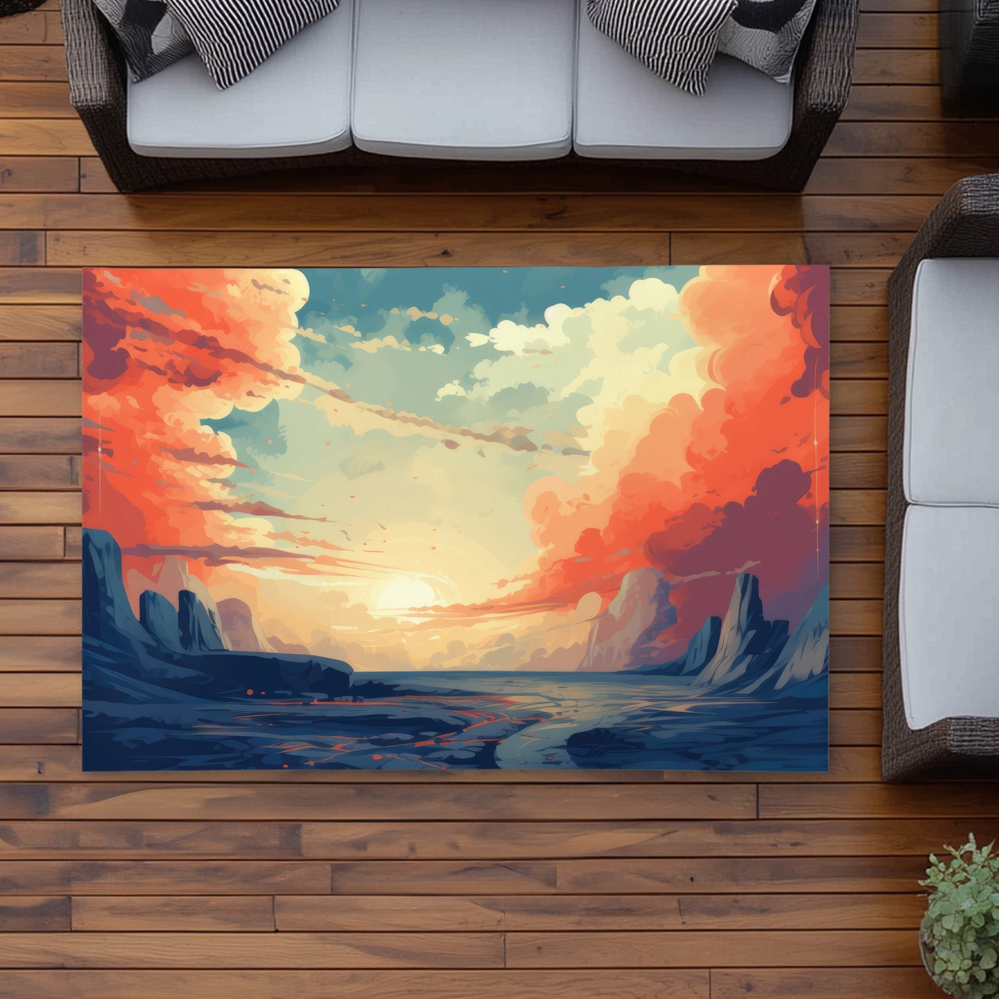 Finally Light Orange Outdoor Area Rug | Home Decor Essentials