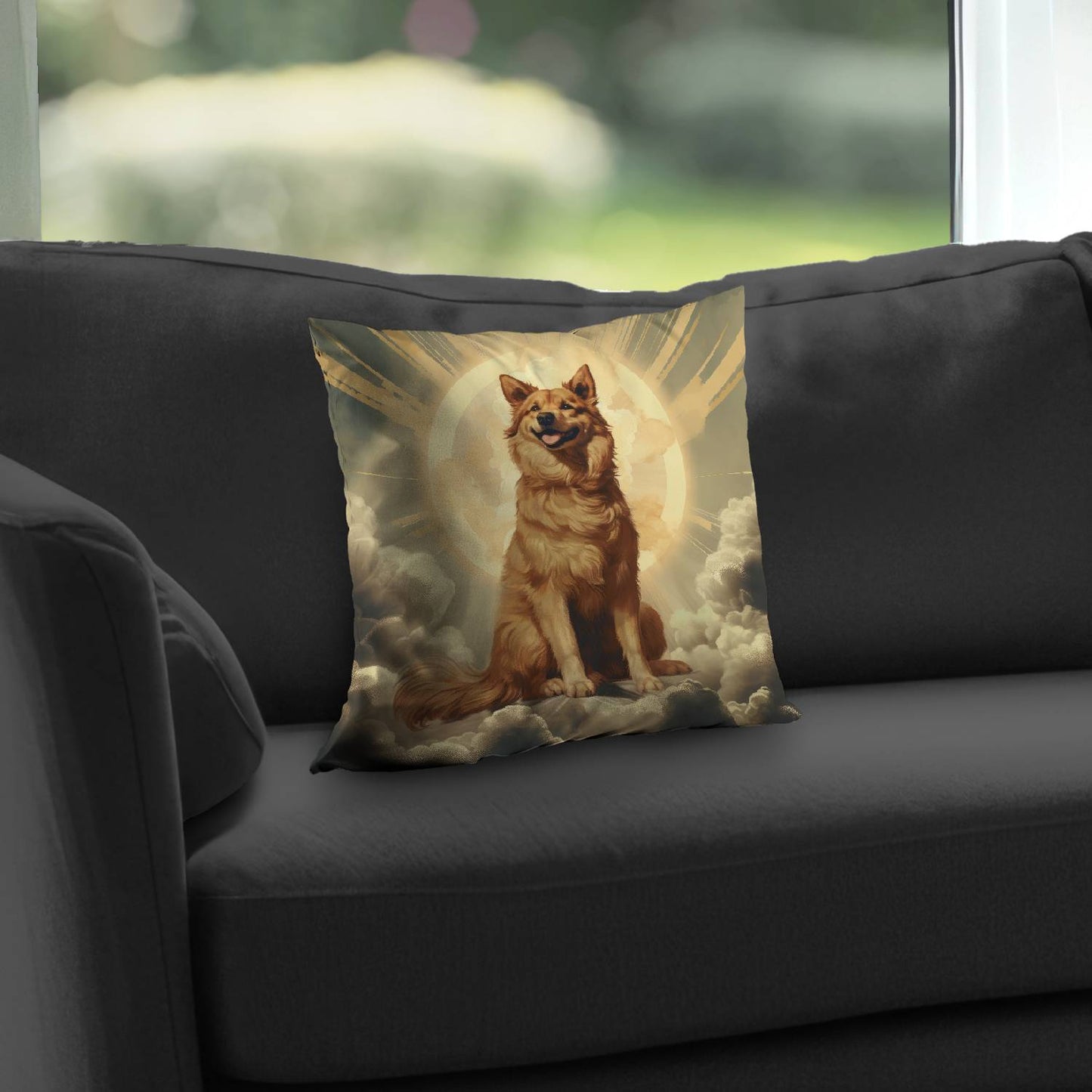 Man's Best Angel Poly Twill Throw Pillow | Home Decor Accent