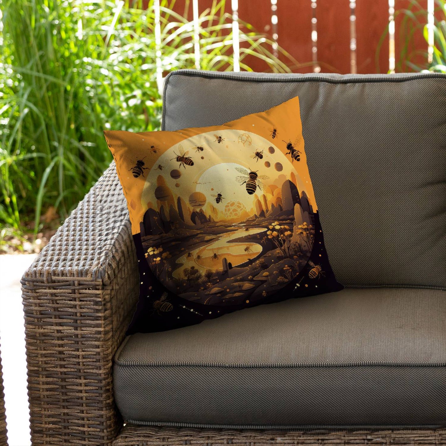 Hive planet - Throw pillow - Print on demand