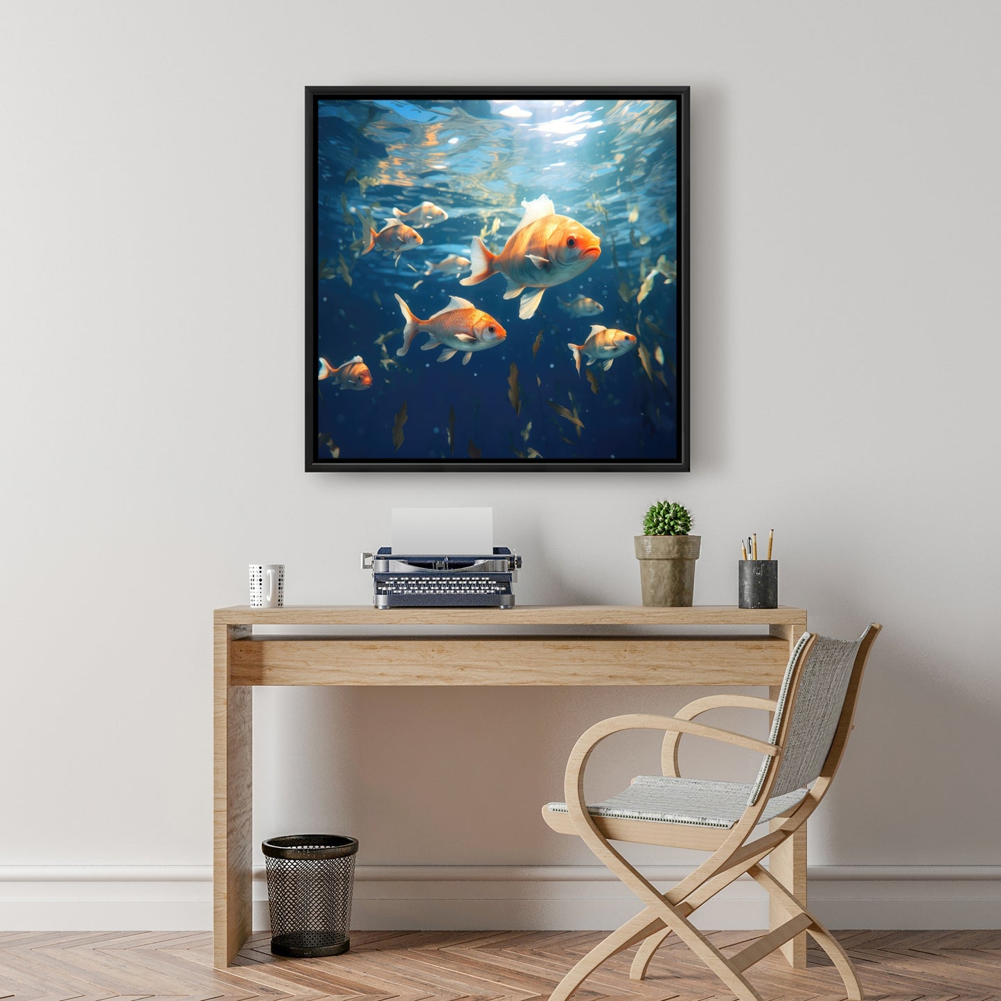 Free Flow - White Framed Canvas for Elegant Home Decor