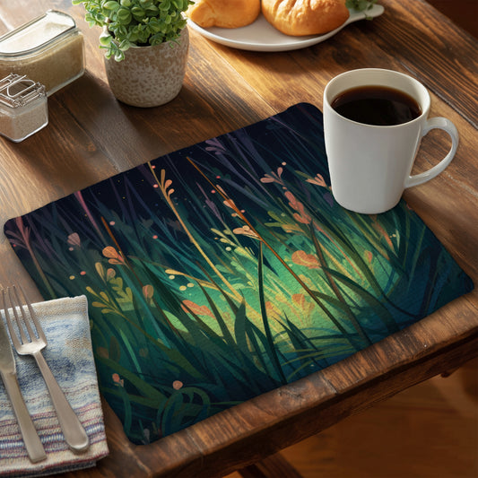 Between Twigs Turquoise Braided Polyester Placemat | Decor