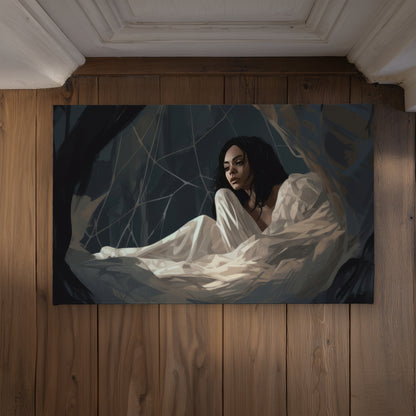 Spider Princess Black Indoor Outdoor Door Mat | Home Decor