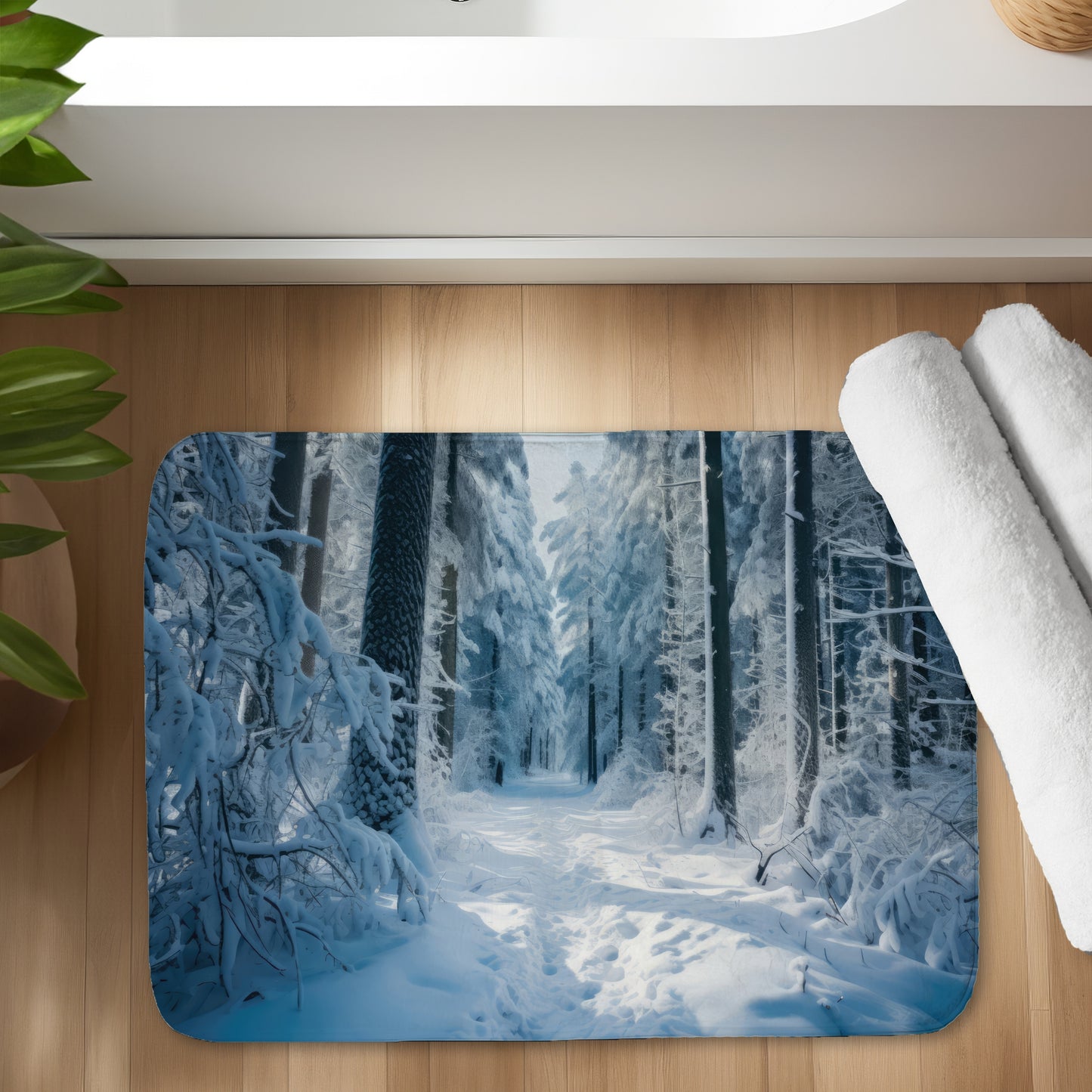 Cold forest - 17"x24" Bath mat