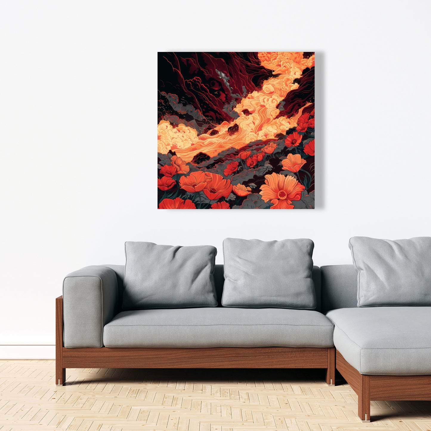 The Big Burn - Black Canvas Home Decor Art | Modern Wall Piece
