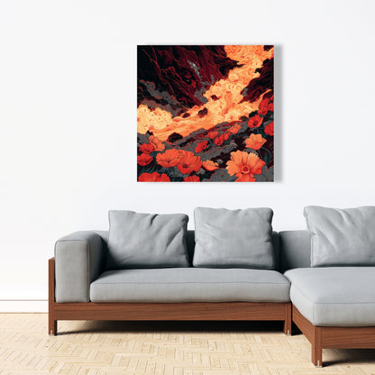 The Big Burn - Black Canvas Home Decor Art | Modern Wall Piece