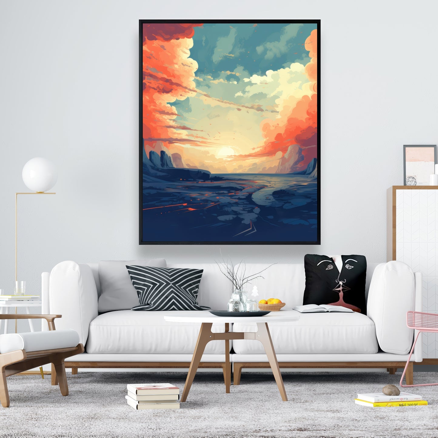 Finally Light - Orange Framed Canvas for Home Decor
