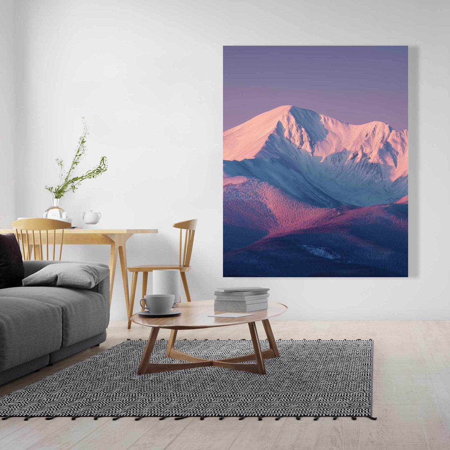 Rising Snow - White Canvas Art for Elegant Home Decor