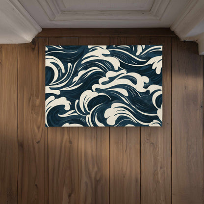 Midnight Ocean Flow Door Mat - Indoor Outdoor Home Decor