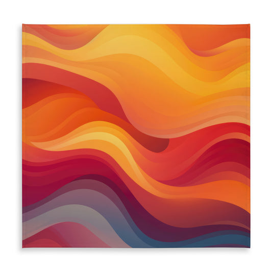Sunlit Fog - Orange Indoor Outdoor Tablecloth for Home Decor