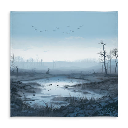 Swampy Lands Blue Indoor Outdoor Tablecloth for Home Decor