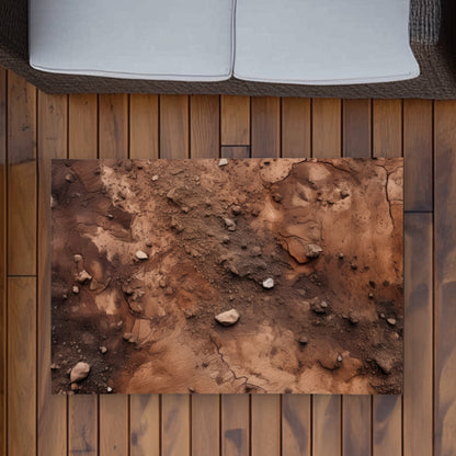 Mud and Stones Brown Outdoor Area Rug for Home Decor