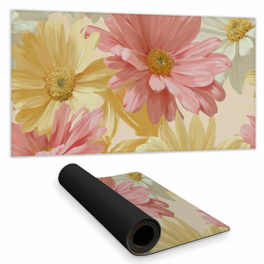 Sunlit Daisy Dream Desk Mat - Stylish Home Decor Accessory