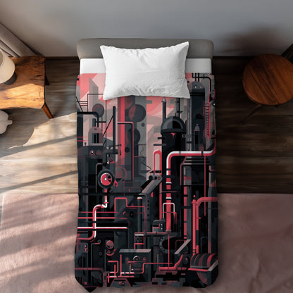 Industrial Empire Gray Duvet Cover - Stylish Home Decor