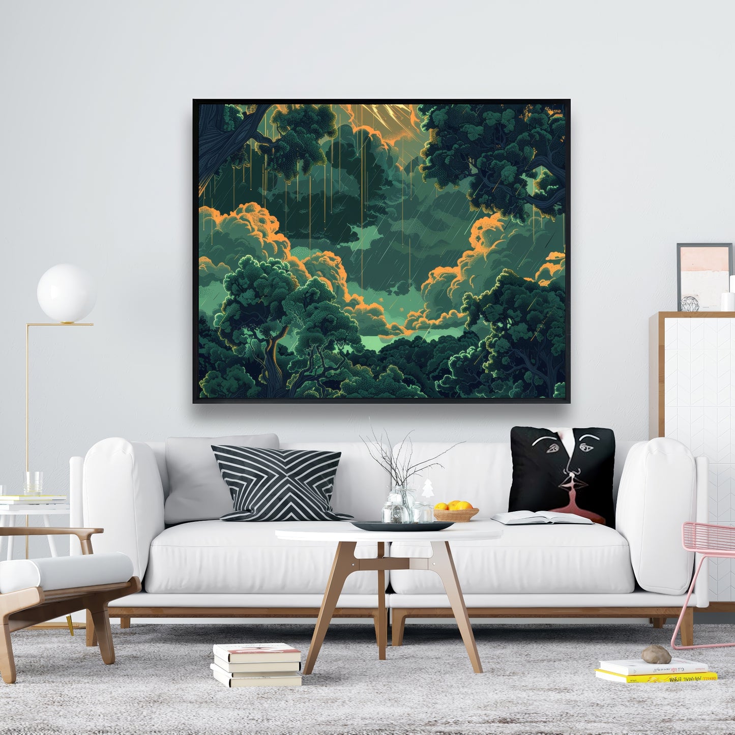 Drops - Yellow Framed Canvas Art for Stylish Home Decor