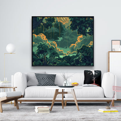 Drops - Yellow Framed Canvas Art for Stylish Home Decor