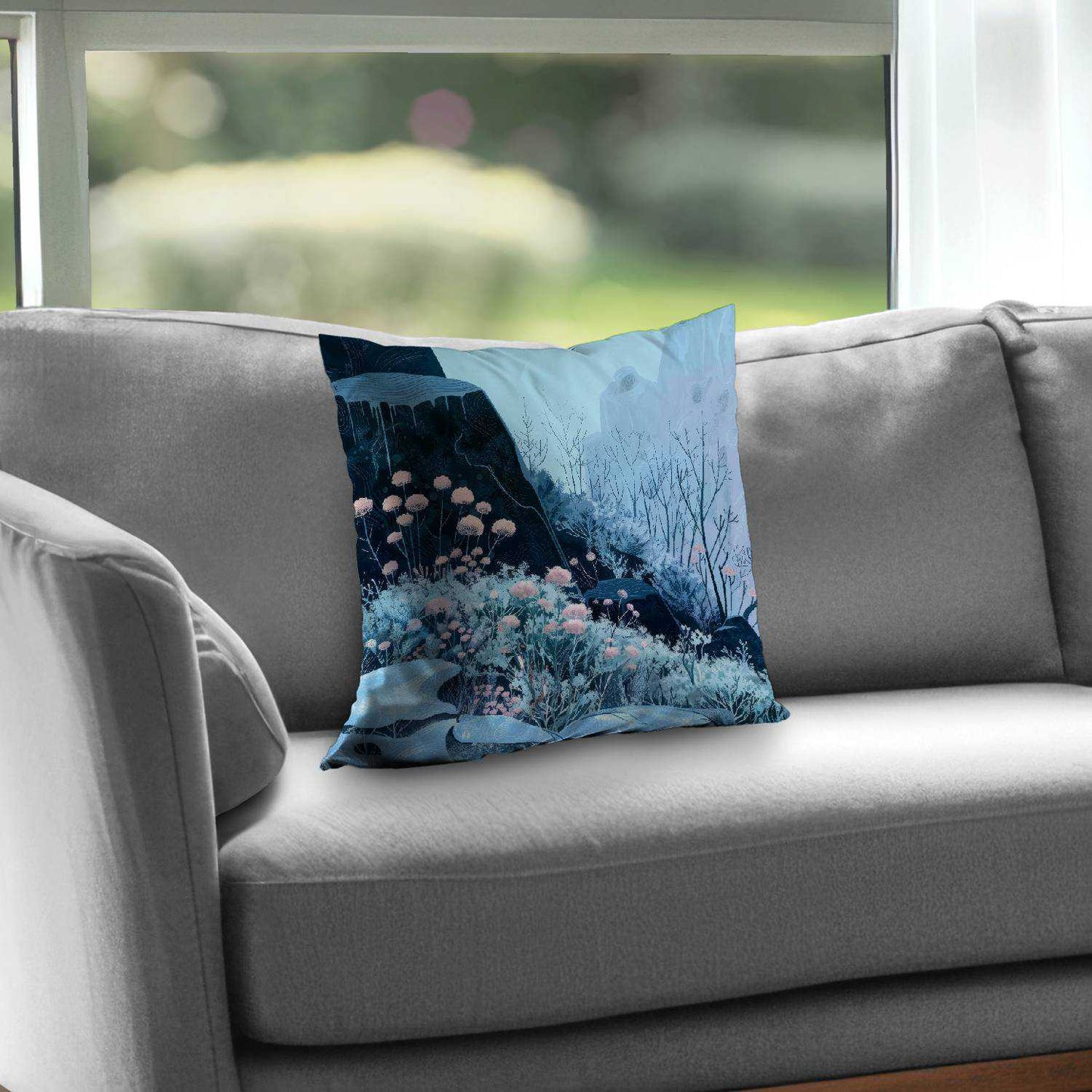 Coussin décoratif annuel en sergé de polyester Freeze - Accessoire de décoration intérieure